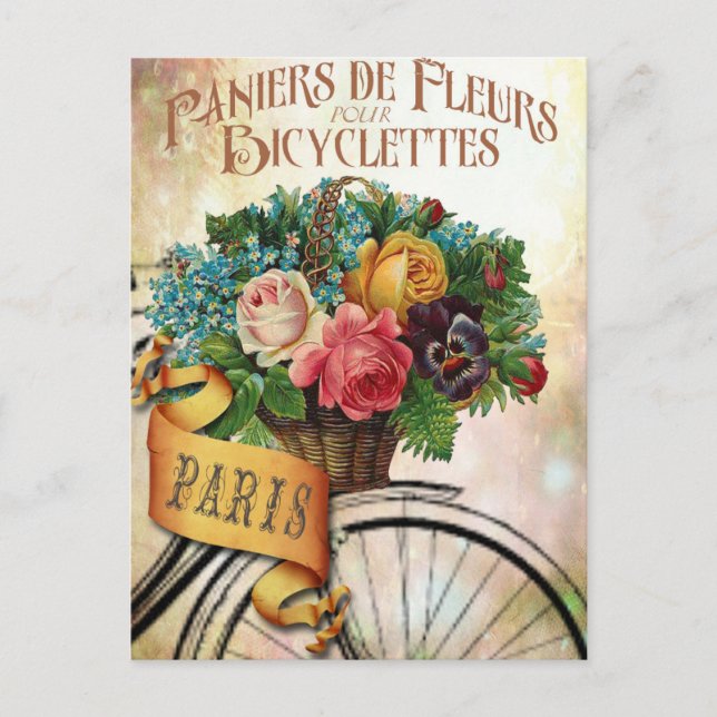 Carte postale florale française vintage (Devant)