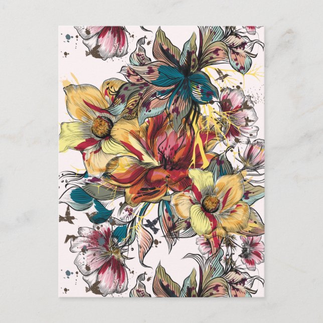 Carte postale florale mignonne (Devant)