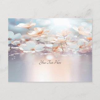 Carte postale florale pêche blanche