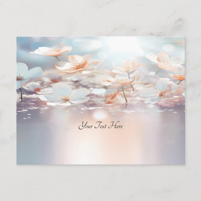 Carte postale florale pêche blanche (Devant)