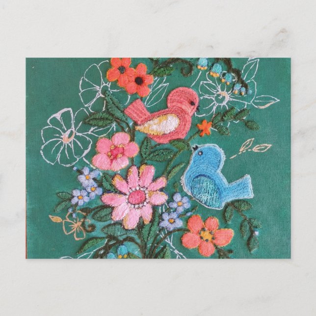 carte postale florale peinte (Devant)