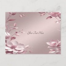 Carte postale florale rose délicate