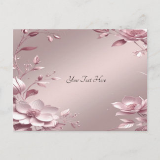 Carte postale florale rose délicate
