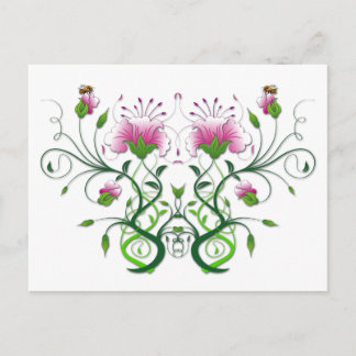 Carte postale florale : Symétrie des fleurs