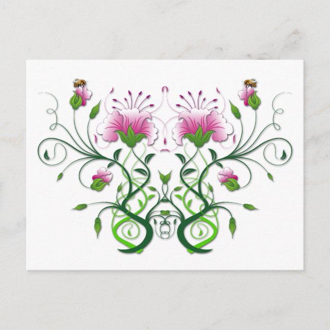 Carte postale florale : Symétrie des fleurs (Devant)