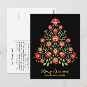Carte Postale Florales enchantées : Noël inspiré du folklore