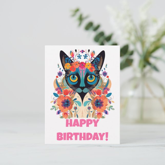 Carte postale FloralSiamese : Bonne édition d'anni (Debout devant)