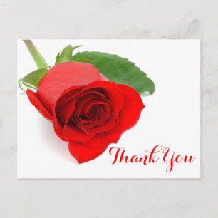 Carte Postale Flore de Merci à fleurs de rose rouge