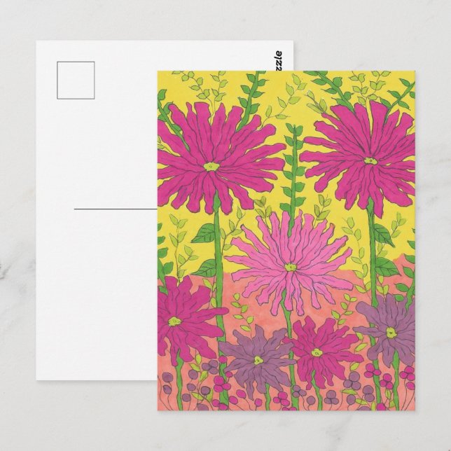 Carte Postale Flore ensoleillée printanière (Devant / Derrière)