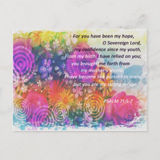 Carte Postale Flore et verset de la Bible "Rose et pâle"