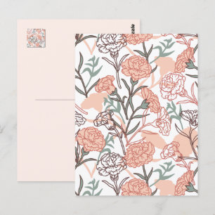 Carte Postale Flore inspirée par la nature : Motif de fleurs de
