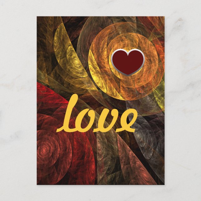 Carte Postale Flore Soleil Florale Moderne Art Abstrait Amour (Devant)