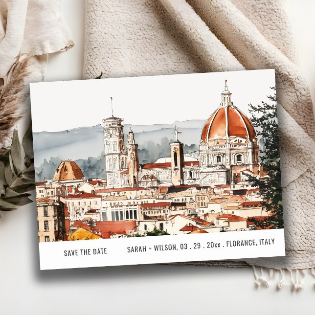 Carte Postale Florence Cathédrale Italie Aquarelle Enregistrer L (Créateur téléchargé)