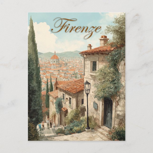 Carte Postale Florence d'inspiration vintage (Devant)