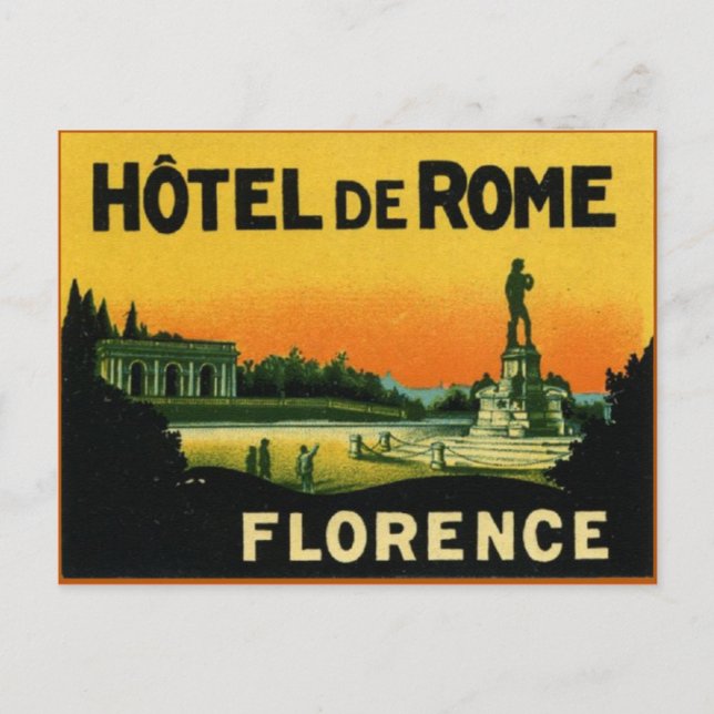 Carte Postale Florence Italie HOTEL DeROME (Devant)