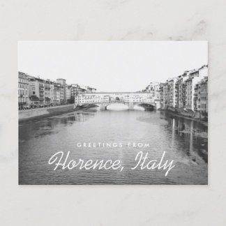 Carte Postale Florence Italie Pont de Ponte Vecchio en noir et b