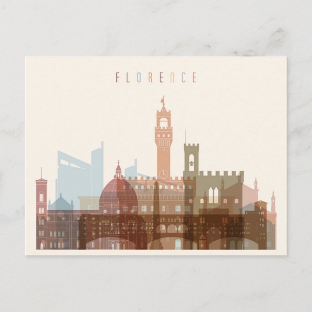 Carte Postale Florence, Italie | Ville Skyline (Devant)