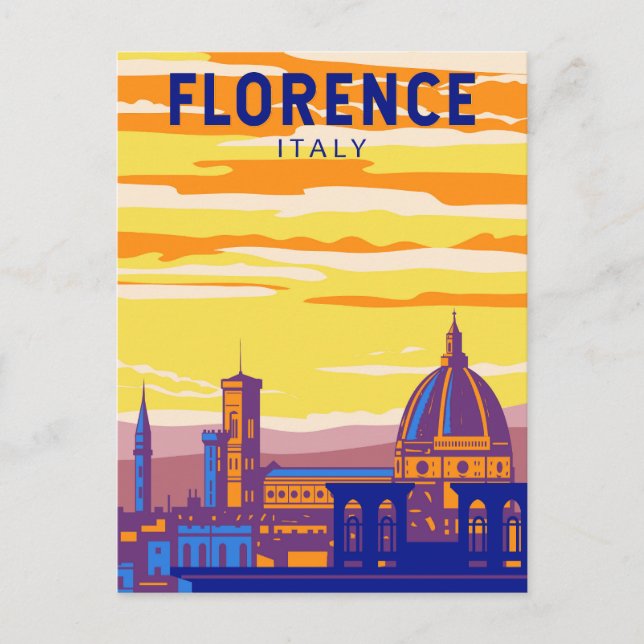 Carte Postale Florence Italie Voyage Art Vintage (Devant)
