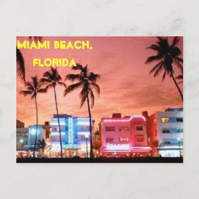 CARTE POSTALE FLORIDA DE LA PLAGE DE MIAMI (Devant)