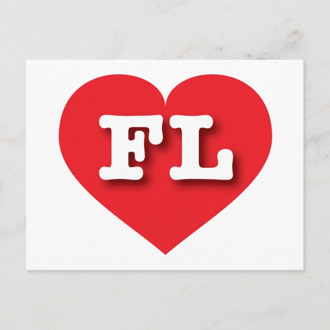 Carte Postale Florida Red Heart - J'aime FL (Devant)