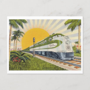 Carte Postale Florida Train Vintage 1940 Tourisme