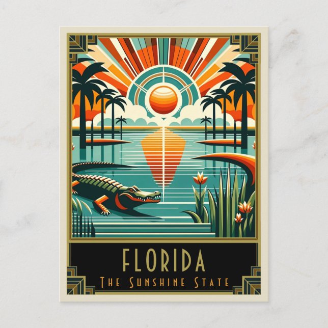 Carte Postale Floride | Art déco (Devant)