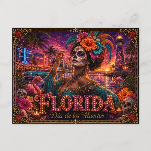 Carte Postale Floride Día de los Muertos Rétro (Devant)