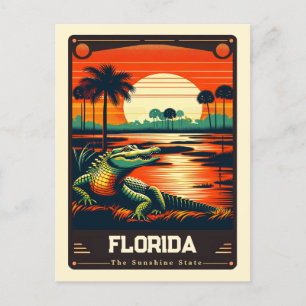 Carte Postale Floride   Esprit patriotique Vintage