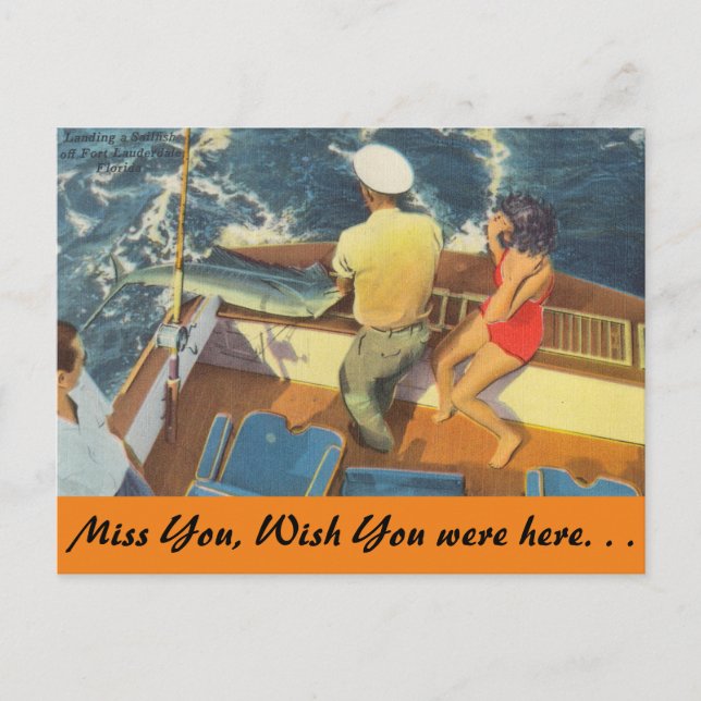 Carte Postale Floride, Ft. Lauderdale, Pêche à la voile (Devant)