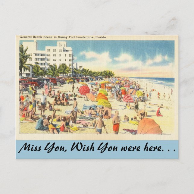 Carte Postale Floride, Ft. Plage de Lauderdale (Devant)