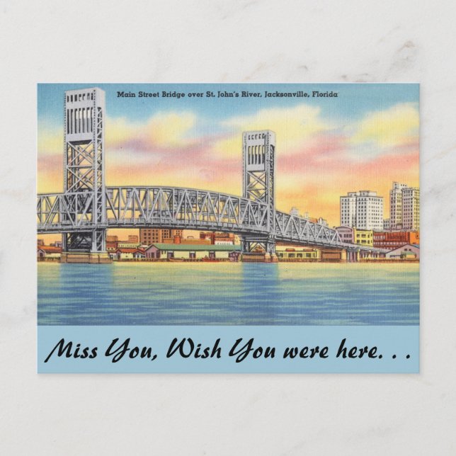 Carte Postale Floride, Jacksonville, Main St. Bridge (Devant)
