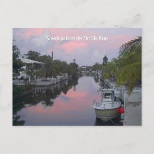 Carte Postale Floride Keys Canal avec votre texte de bienvenue