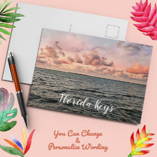 Carte Postale Floride Keys Océan et nuages roses