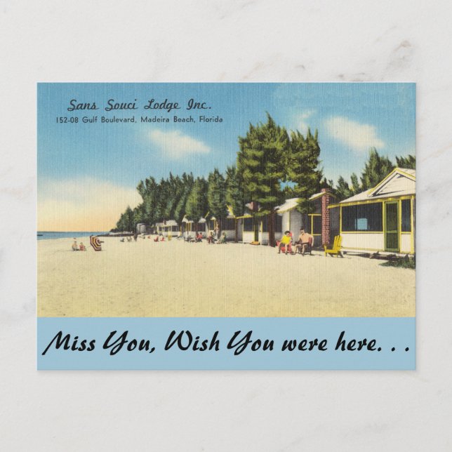 Carte Postale Floride, Madeira Beach, Sans Souci Lodge Inc. (Devant)