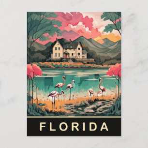 Carte Postale Floride, Oiseaux sur la Côte, Aquarelle de Voyage