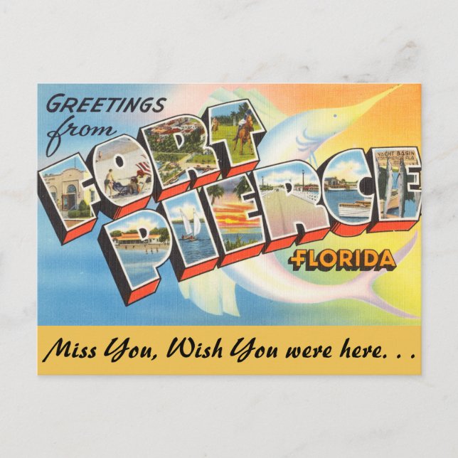 Carte Postale Floride, salutations de Fort Pierce (Devant)