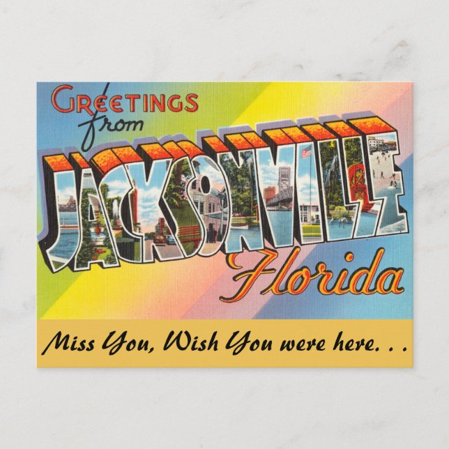 Carte Postale Floride, salutations de Jacksonville (Devant)