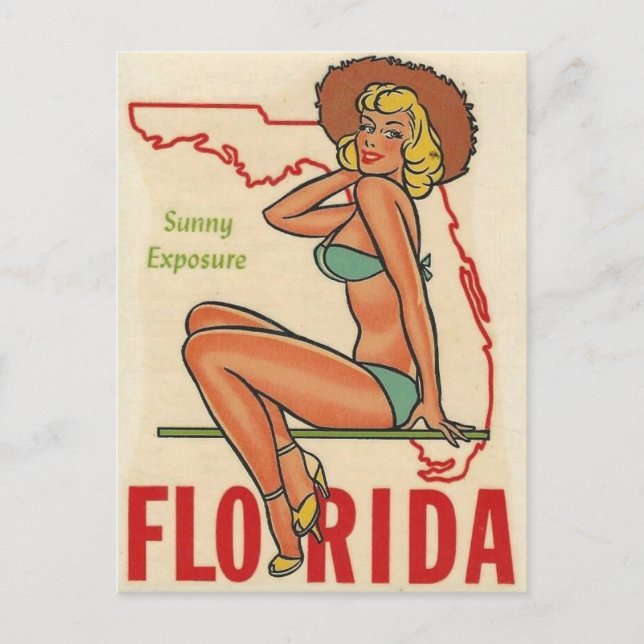 CARTE POSTALE FLORIDE VINTAGE (Devant)