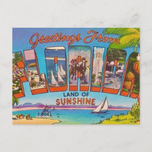 Carte Postale Floride Vintage colorée