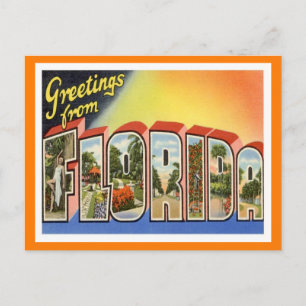 Carte Postale Floride Vintage voyage de voeux