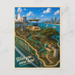 Carte Postale Floride   Wish You Were Here   Série des États
