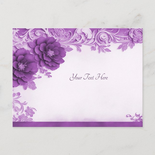 Carte postale florissante aux fleurs violettes (Devant)