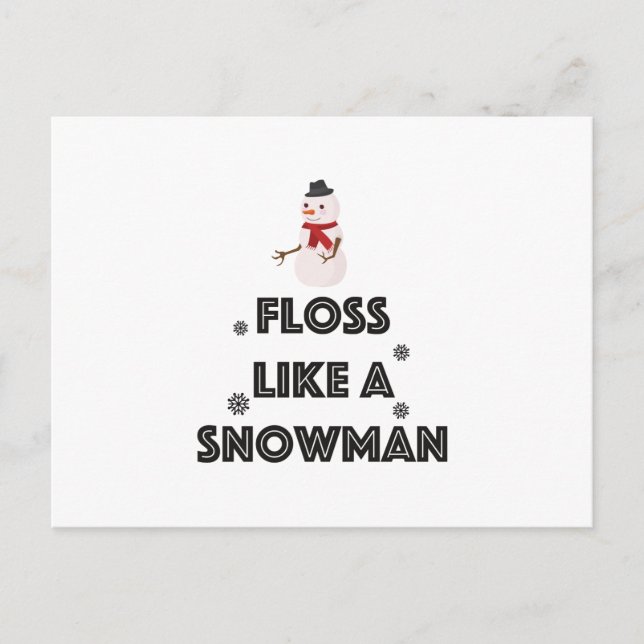Carte Postale Floss Like A Snowman Dance Drôle Noël (Devant)