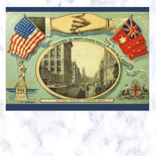 Carte Postale Flottes des États-Unis visitant l'Australie 1908