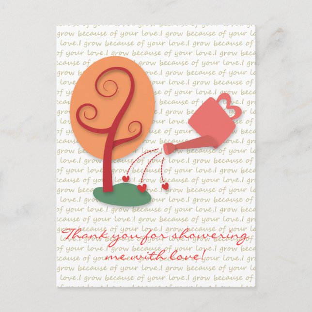 Carte Postale Flower Can douche plante avec amour (Devant)