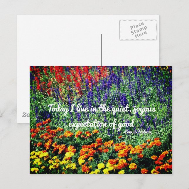 Carte Postale Flower Garden Goodness Citation inspirante (Devant / Derrière)