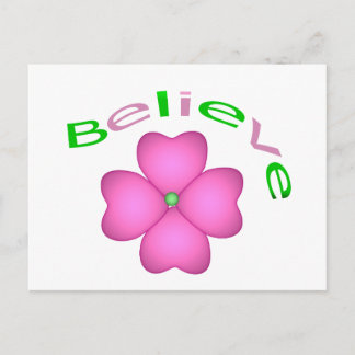 Carte Postale Flower Inspirational Believe