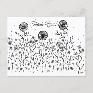 Carte Postale Flower Meadow Line Merci d'art !
