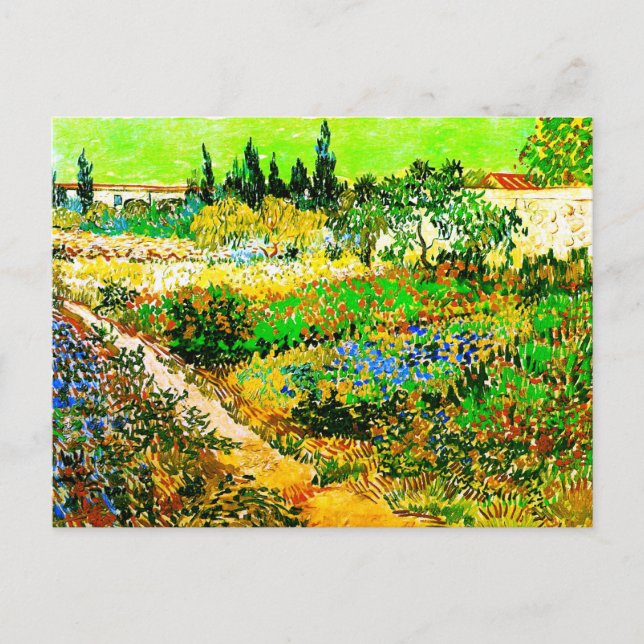Carte Postale Flowering Garden with Path Van Gogh Fine Art (Devant)