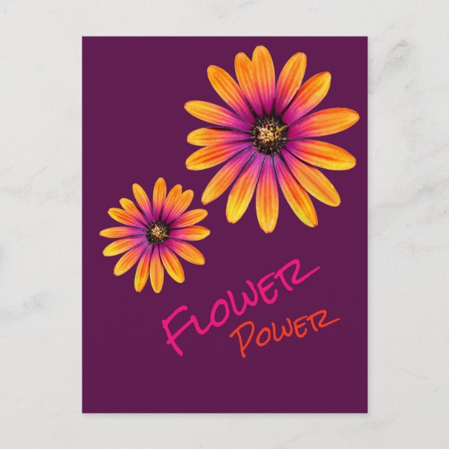 Carte postale FlowerPower violet (Devant)